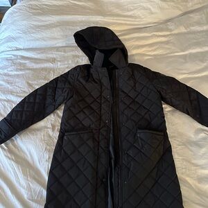 Ralph Lauren Black Quilted Hooded Coat